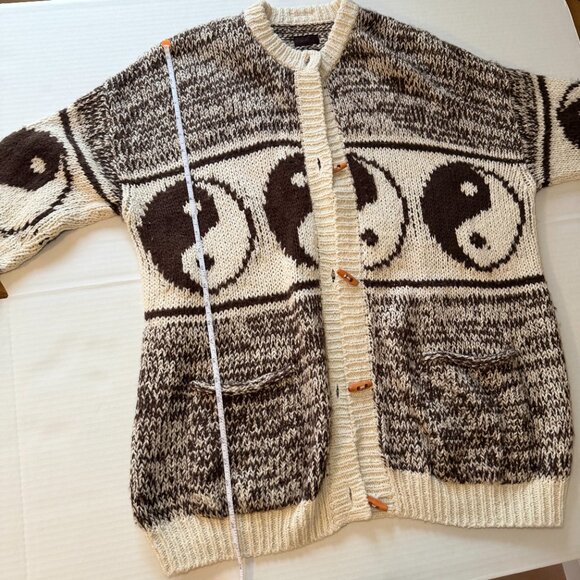 MOTHER The Long Drop Cardigan “The Good And The Bad” Yin Yang Sweater Oversized - Picture 14 of 15